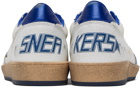 Golden Goose White & Blue Ball Star Sneakers