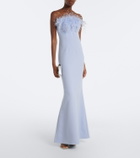 Safiyaa Soshin feather-trimmed crêpe gown