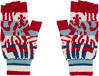 Vivienne Westwood Red & White Fingerless Gloves