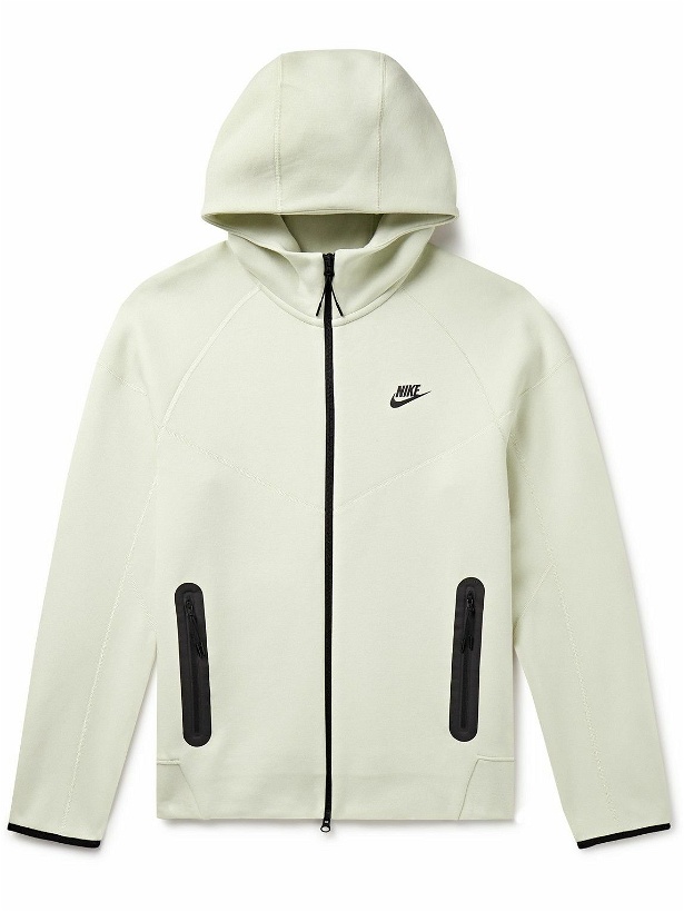 Photo: Nike - Logo-Print Cotton-Blend Tech Fleece Zip-Up Hoodie - Neutrals