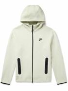 Nike - Logo-Print Cotton-Blend Tech Fleece Zip-Up Hoodie - Neutrals