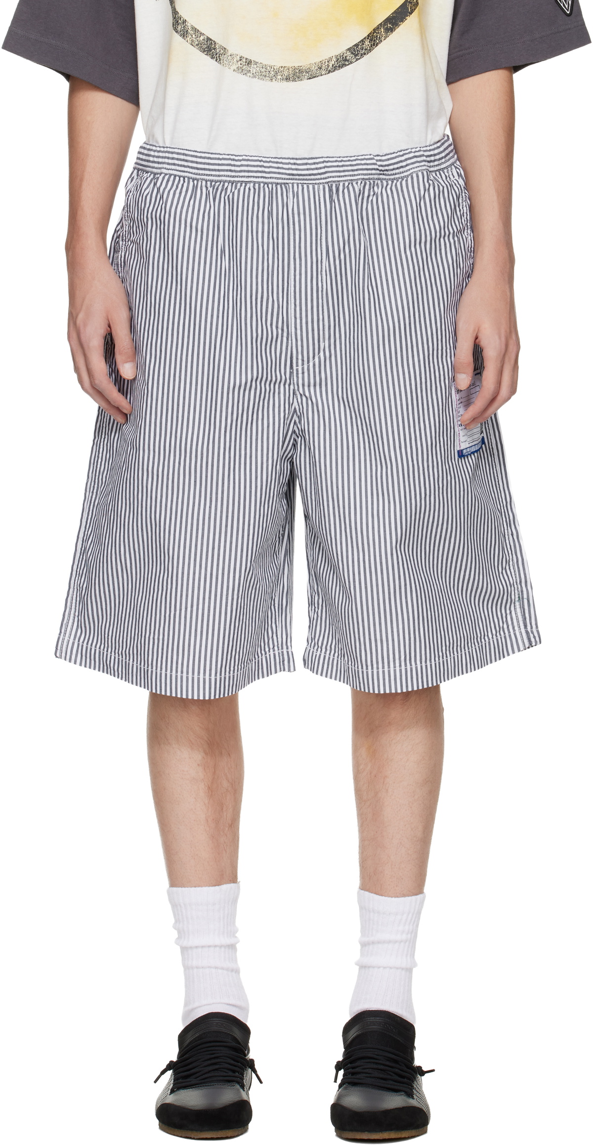 Maison MIHARA YASUHIRO Navy & White Stripe Oxford Shorts