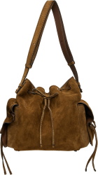 Acne Studios Tan Multipocket Suede Bucket Bag