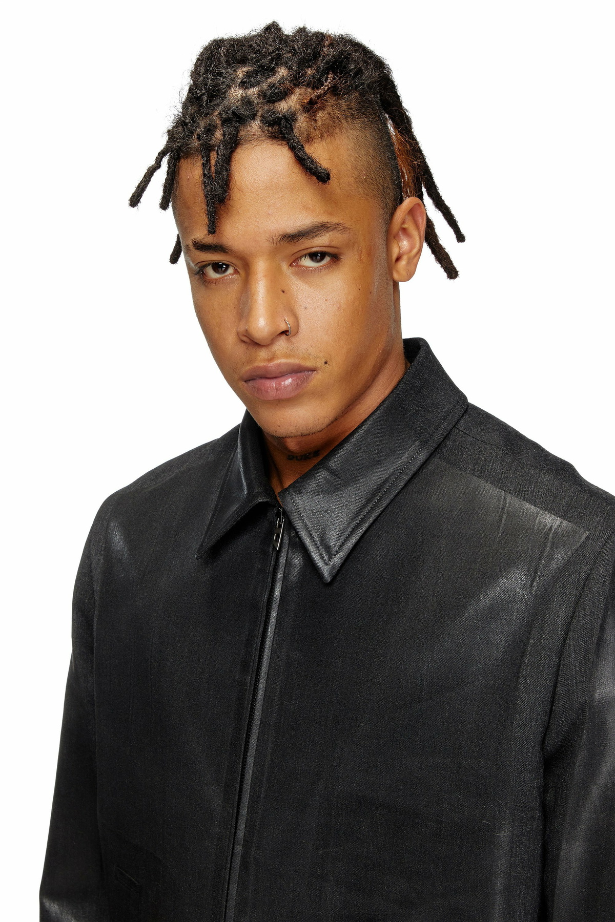 Diesel Coach jacket in coated Cool Wool - Jackets Mens in Black Diesel