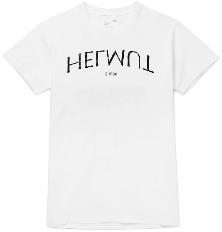 Photo: Helmut Lang - Slim-Fit Logo-Print Cotton-Jersey T-Shirt - Men - White