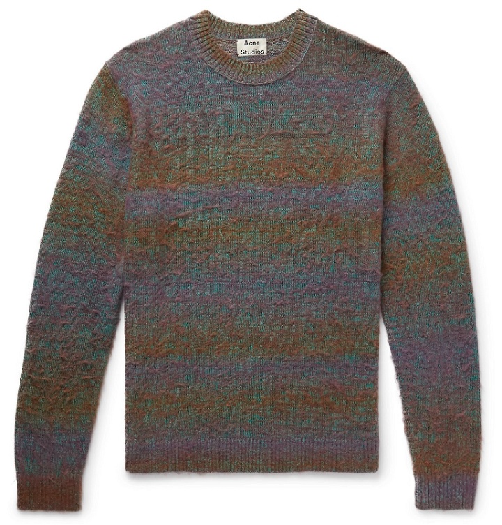 Photo: Acne Studios - Kamal Space-Dyed Striped Mélange Knitted Sweater - Green