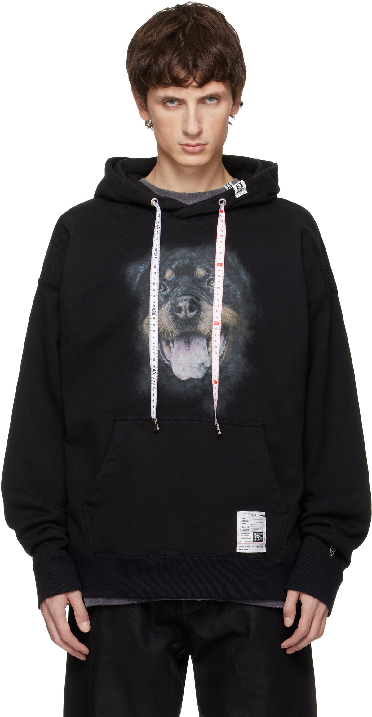 Maison MIHARA YASUHIRO Black Dog Printed Hoodie