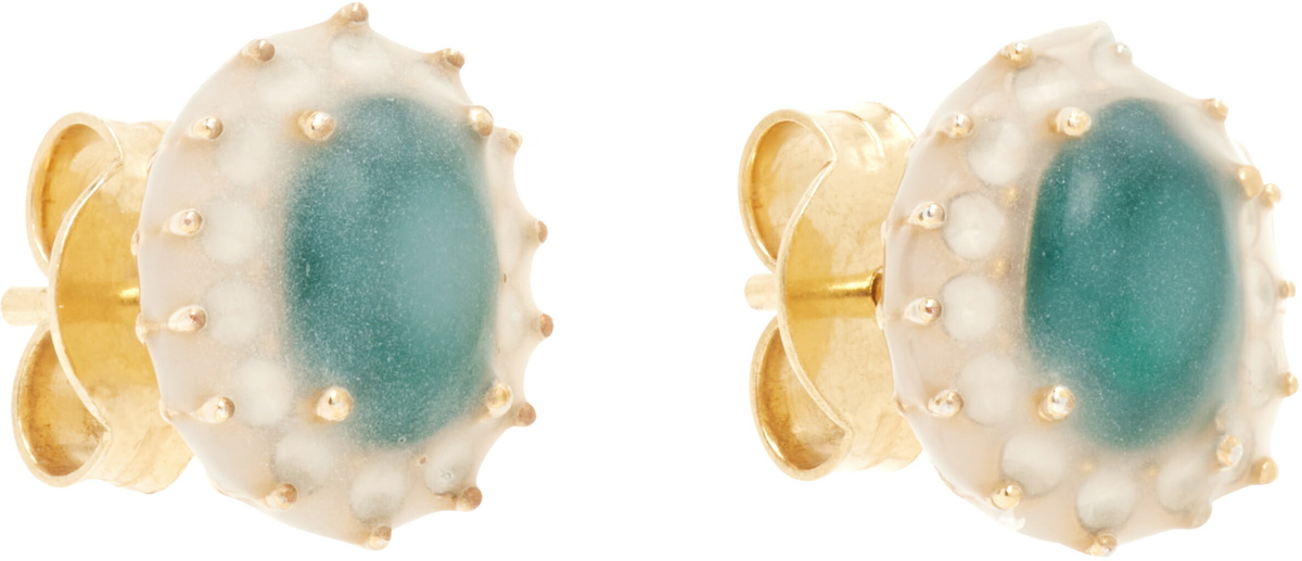 Maison Margiela Antiqued Wax Pompadour Earrings