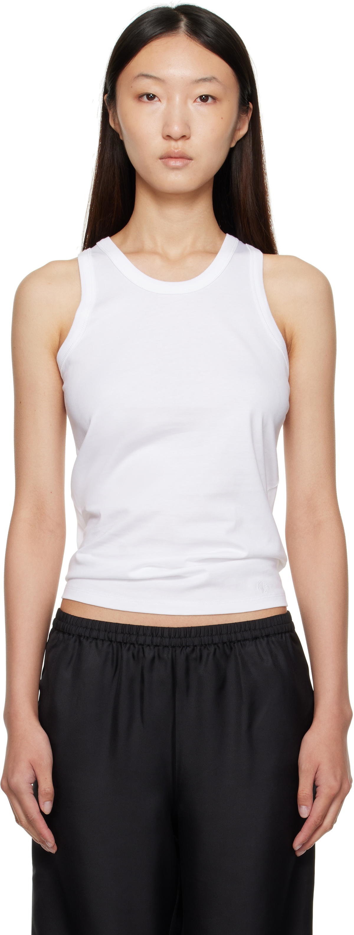 Loulou de Saison White Poso LDS Cotton Tank Top