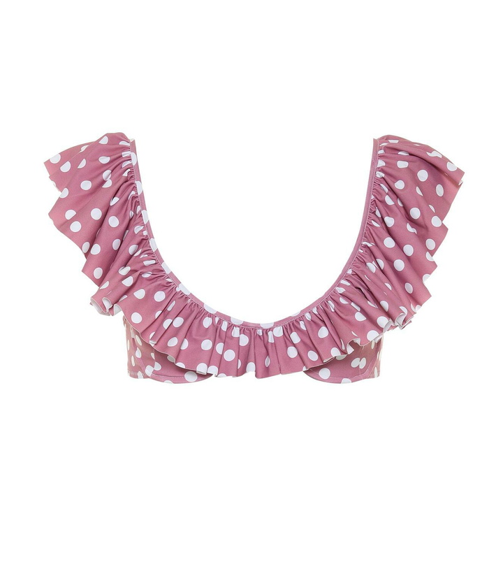 Photo: Caroline Constas Ruffled polka-dot bikini top