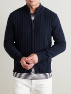 Canali - Slim-Fit Wool-Blend Zip-Up Sweater - Blue