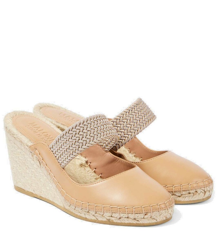 Photo: Malone Souliers Siena 70 leather espadrille wedges