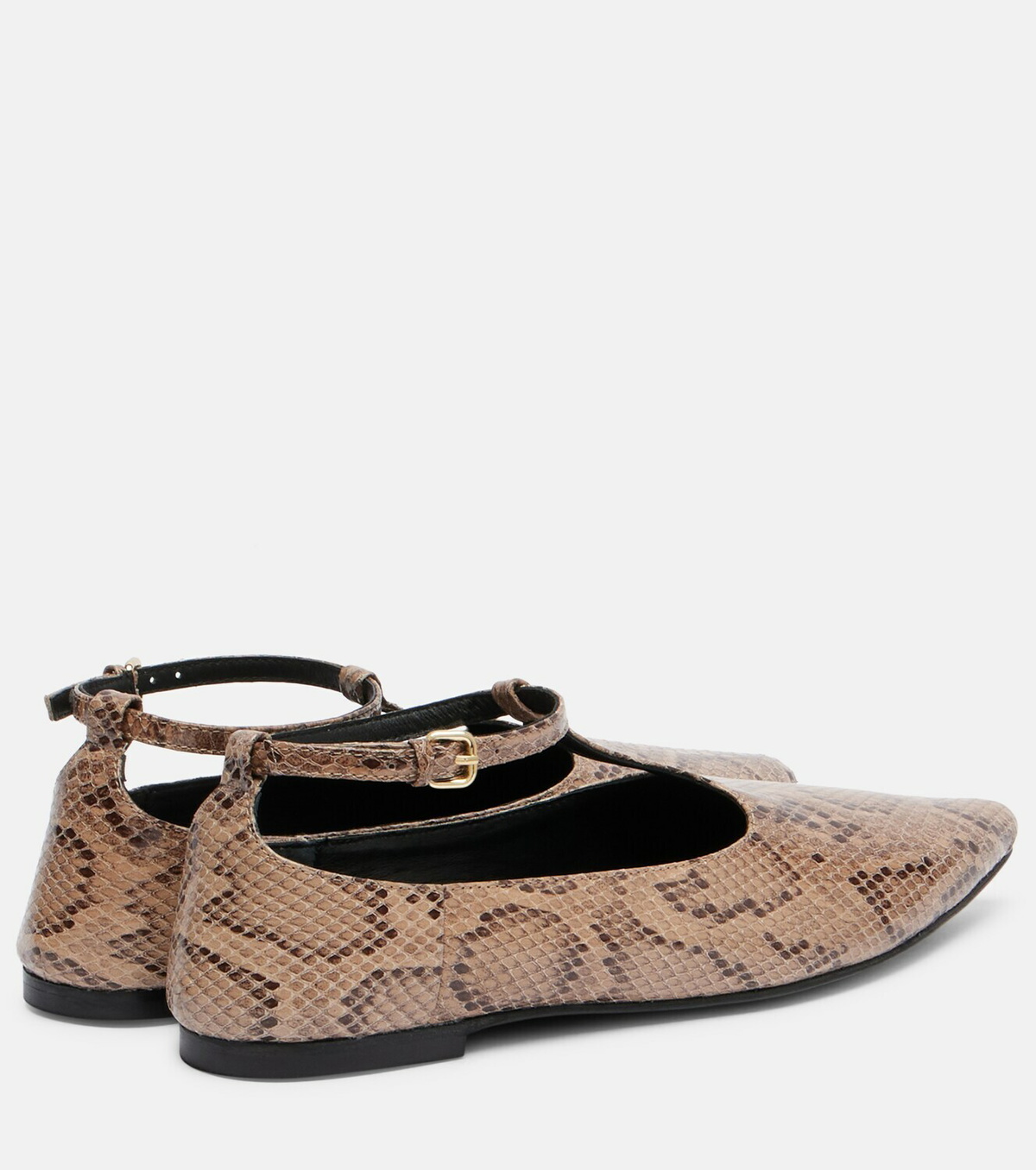 A.Emery Ward snake-effect leather Mary Jane flats