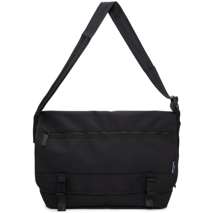 Photo: Comme des Garcons Homme Black Nylon Canvas Messenger Bag