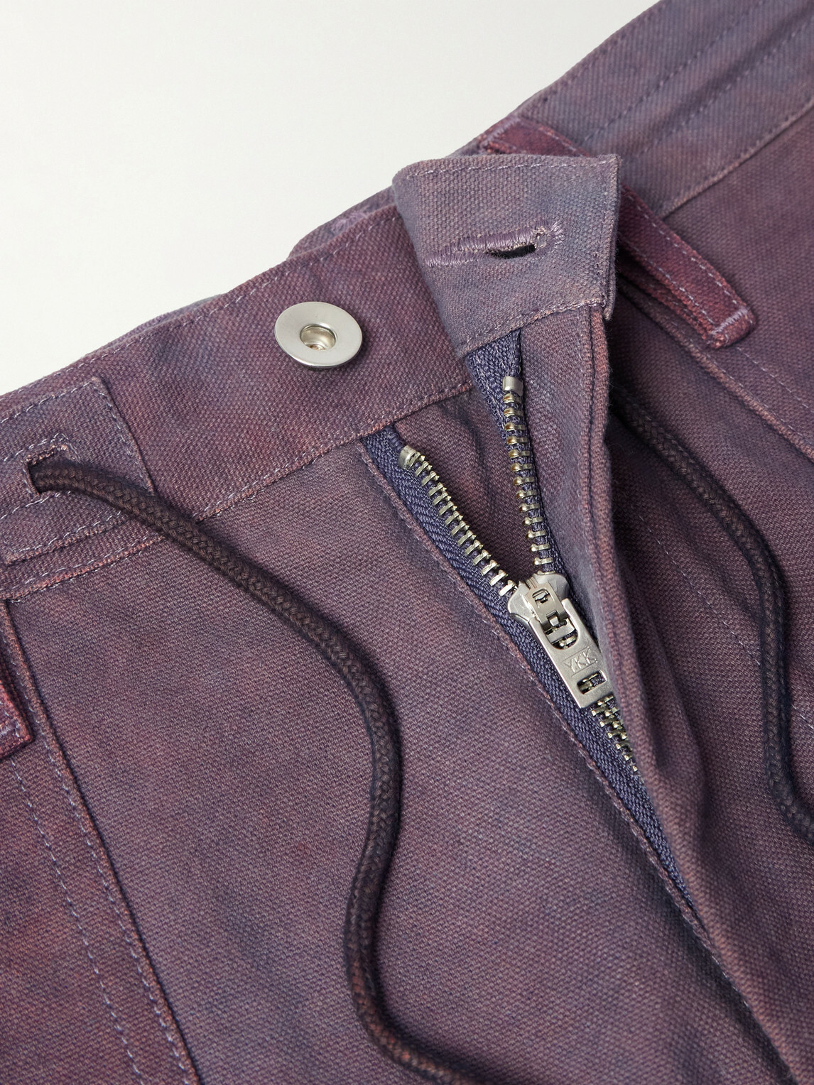 Story mfg. - Document Straight-Leg Panelled Organic Cotton-Canvas Trousers - Purple