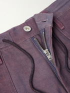 Story mfg. - Document Straight-Leg Panelled Organic Cotton-Canvas Trousers - Purple