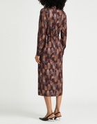 Manila Grace Womens Midi dress in Brown