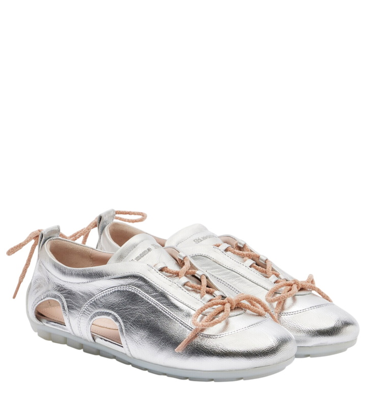 Photo: Simone Rocha Cutout metallic leather sneakers