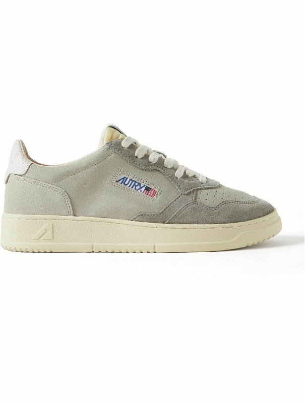 Photo: Autry - Medalist Shell-Trimmed Suede Sneakers - Gray