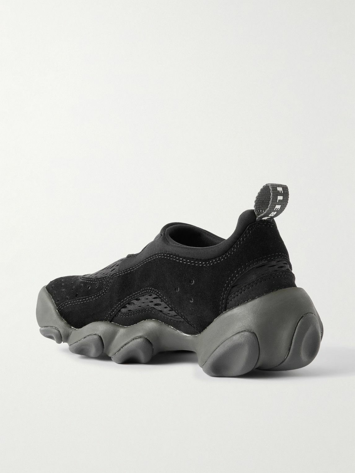 Oakley Factory - Flesh Jacquard-Knit, Suede and Mesh Slip-On Sneakers - Black