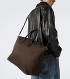 Saint Laurent Leather-trimmed canvas tote bag