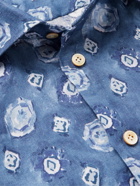 Kiton - Floral-Print Linen Shirt - Blue