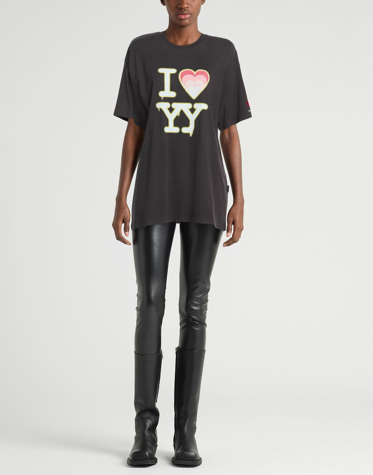 Open Yy Womens T-shirt Charcoal