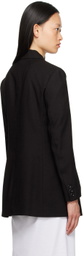 Mame Kurogouchi Black Double-Breasted Blazer