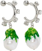 Safsafu Silver & Green Jelly Melted Earrings