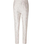 SAINT LAURENT - Slim-Fit Wool and Silk-Blend Jacquard Suit Trousers - White