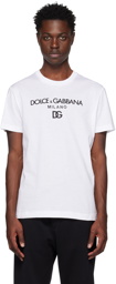 Dolce & Gabbana White Embroidered T-Shirt