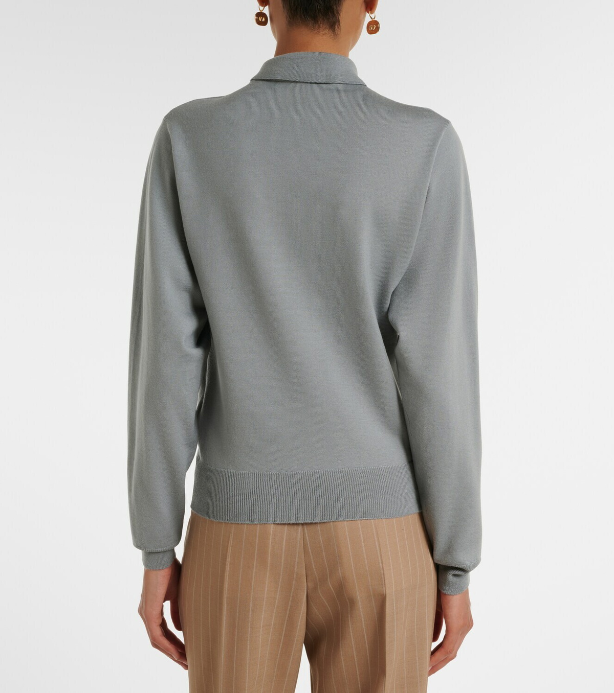 Valentino Tie-neck virgin wool sweater