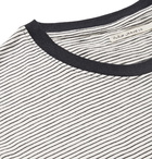 Nudie Jeans - Roy Logo-Detailed Striped Organic Cotton-Jersey T-Shirt - Off-white