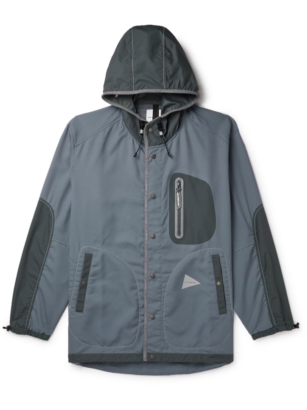 Photo: AND WANDER - Vent CORDURA and Nylon-Ripstop Hooded Jacket - Blue