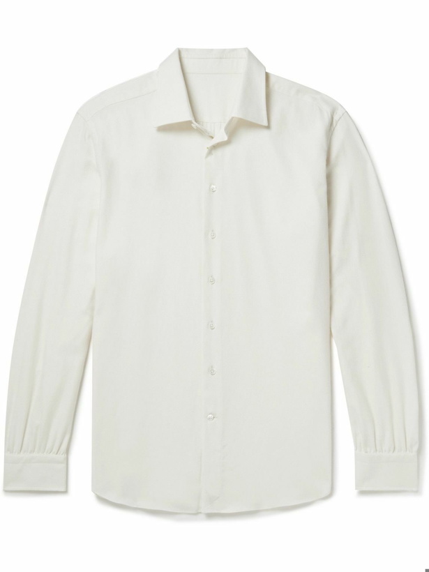 Photo: Anderson & Sheppard - Cashmere and Cotton-Blend Twill Shirt - White