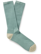 Anonymous ism - GOHEMP Ribbed Cotton-Blend Socks