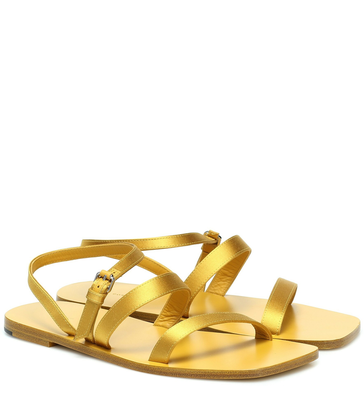 The Row Flat Wedge satin sandals The Row