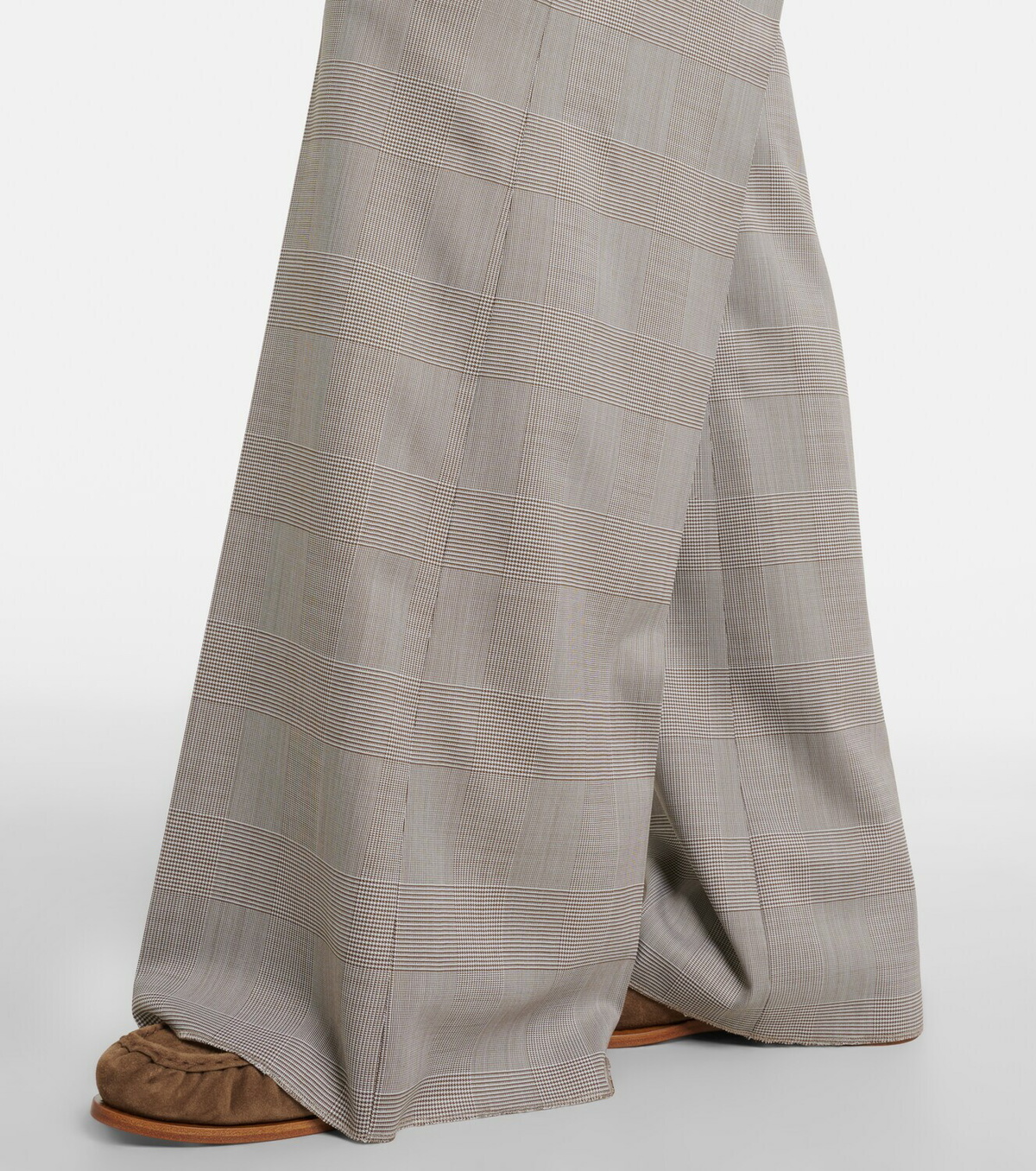 Max Mara Checked virgin wool wide-leg pants
