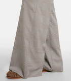 Max Mara Checked virgin wool wide-leg pants