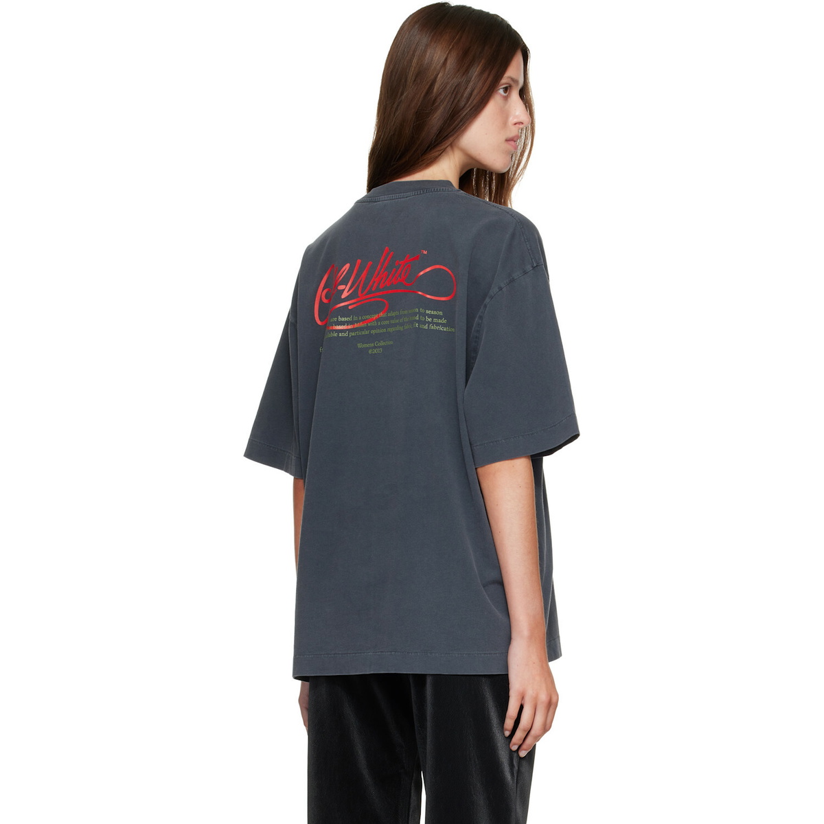 Off-White Gray Flowers Field Skate T-shirt