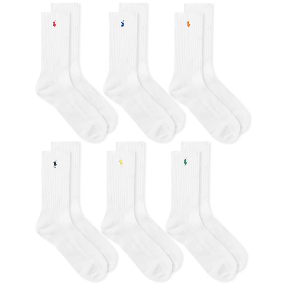 Polo Ralph Lauren 6-Pack Sport Crew Sock White at