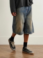 Maison Margiela - Replica Distressed Cracked-Leather Sneakers - Black