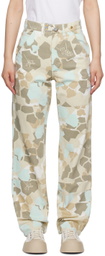 Objects IV Life Beige & Blue Camouflage Jeans