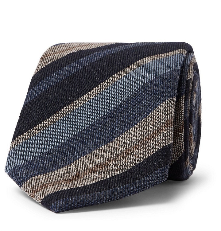 Photo: Brioni - 8cm Striped Wool and Silk-Blend Tie - Blue