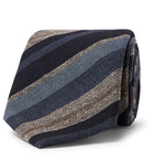 Brioni - 8cm Striped Wool and Silk-Blend Tie - Blue