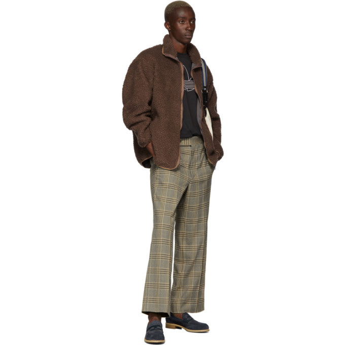 Needles Beige Graph Plaid Side Tab Trousers Needles