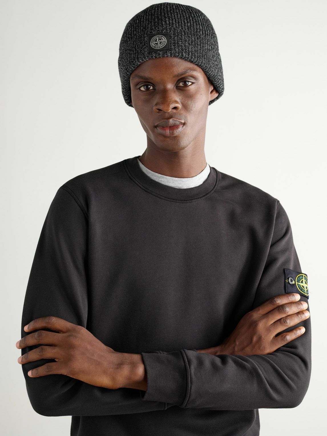 Stone Island - Logo-Appliquéd Reflective Ribbed-Knit Beanie