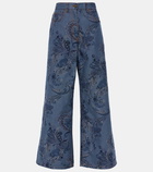 Etro Paisley jacquard wide-leg jeans