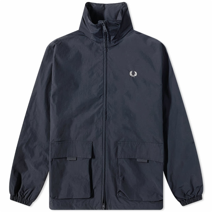 Photo: Fred Perry Men's Patch Pocket Zip Through Jacket in Navy