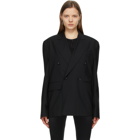 Junya Watanabe Black Open Back Double-Breasted Blazer